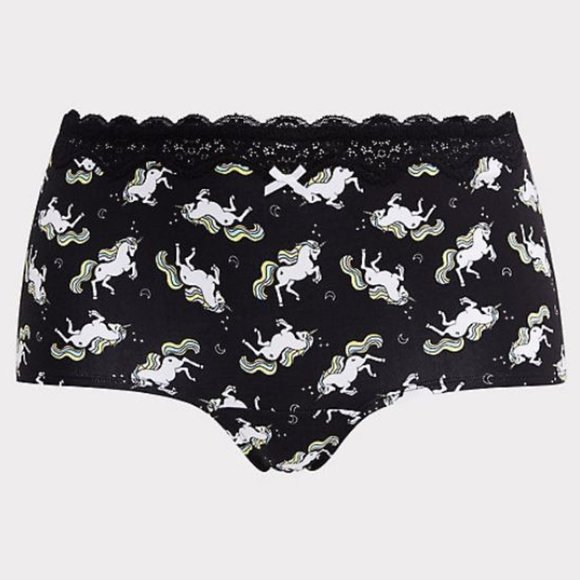 torrid Other - Torrid Black Unicorn Cotton Boyshort Panty
